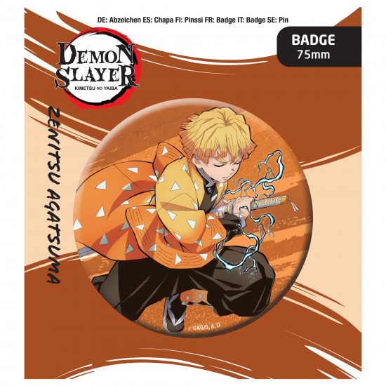 Demon Slayer: Kimetsu no Yaiba Button Badge: Zenitsu Agatsuma