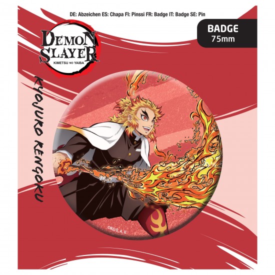 Demon Slayer: Kimetsu no Yaiba Button Badge: Kyojuro Rengoku